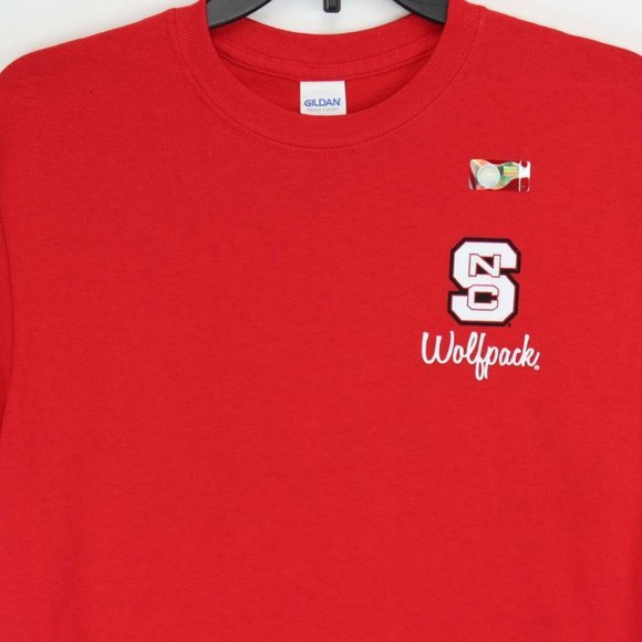 NC State Wolfpack Gildan Unisex Adult T-Shirt Red - Picture 2 of 6